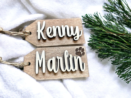 Personalized gift tag - Custom name tag - Wood gift tag - Christmas gift tag - stocking tag -Wedding favour - Christmas - Gift tag - Gifts