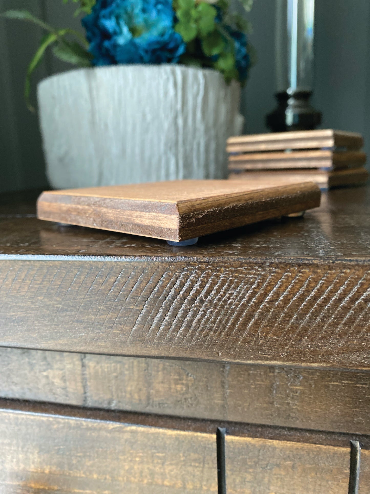 Set of four Wood burned coasters with (Farm girl).