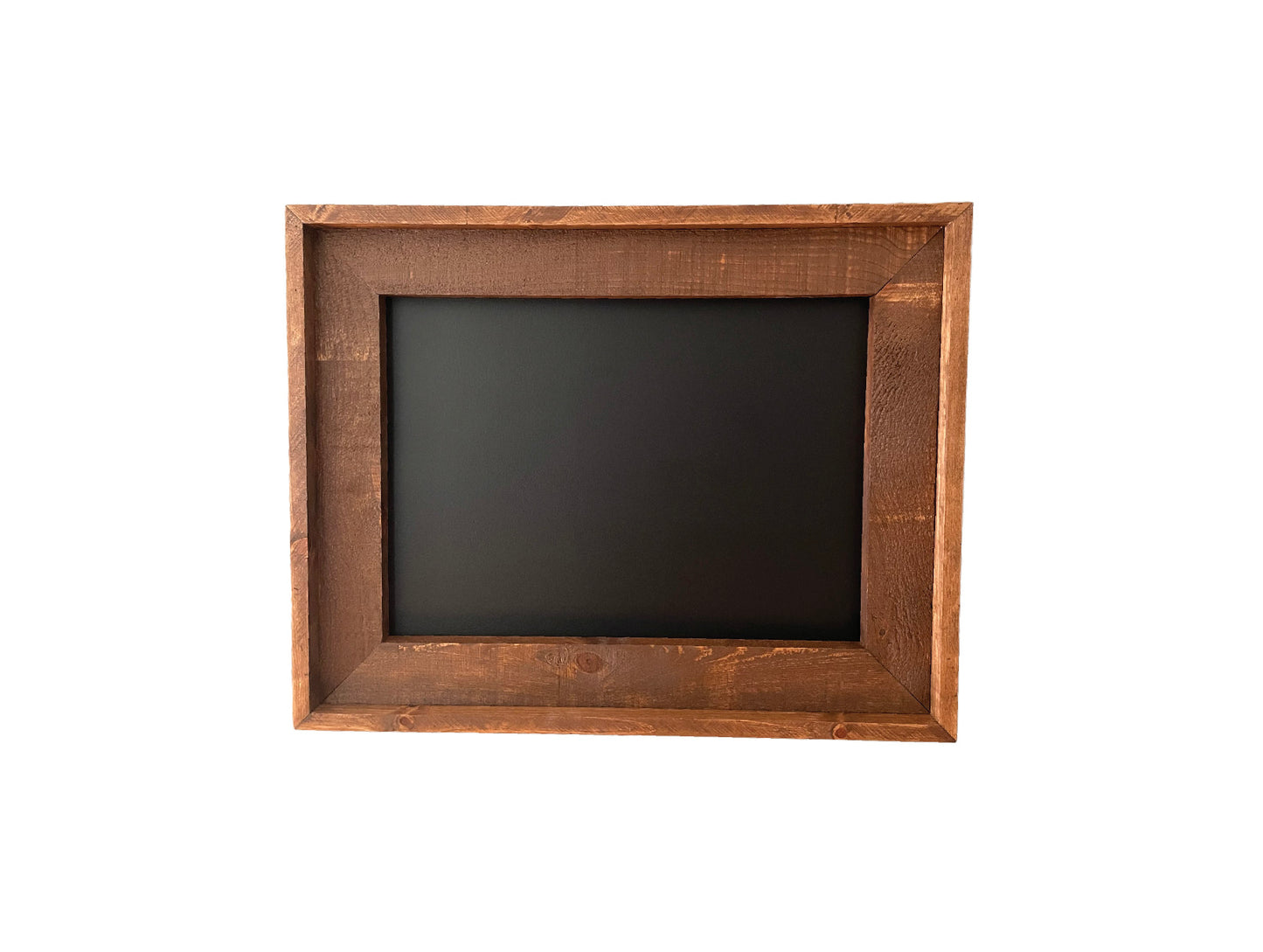 Rustic pine chalk board finished with a mitred picture frame box